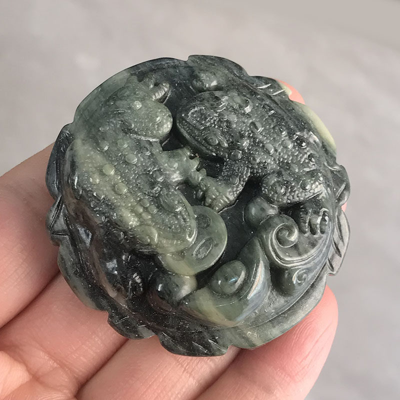 南阳独山玉腰缠万贯皮带扣男腰牌腰佩挂饰独玉招财三足金蟾腰带扣