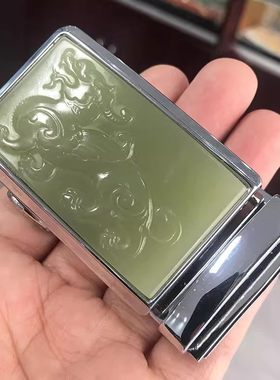 精雕玉石皮休腰佩挂件新疆和田玉青黄玉皮带扣男款貔貅招财腰带扣