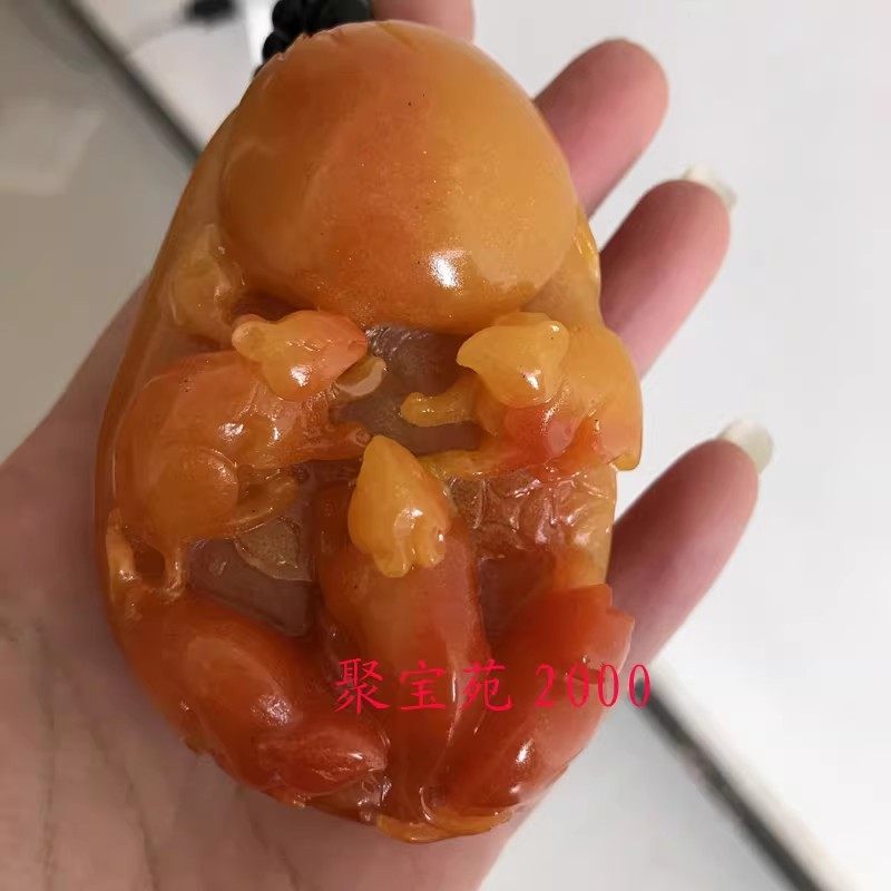 黄玉五鼠手把件招财助运男士手玩件仿云南黄龙玉五鼠运财手把件