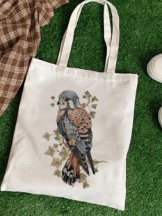 Art Painting Canvas Bag 油画小鸟印花学生单肩手提帆布包托特包