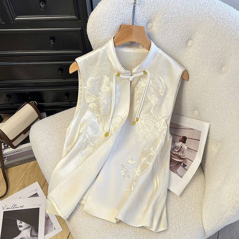 重工刺绣马甲背心女2026早春新款盘扣复古新中式国风无袖外套马夹,女装/女士精品,马夹,淘宝优惠券,粉丝福利购,淘宝优惠卷