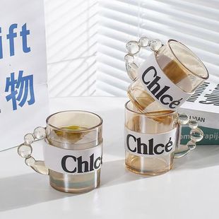 拾光物屿 网红ins风玻璃杯家用喝水杯子感牛奶咖啡杯饮料杯套装