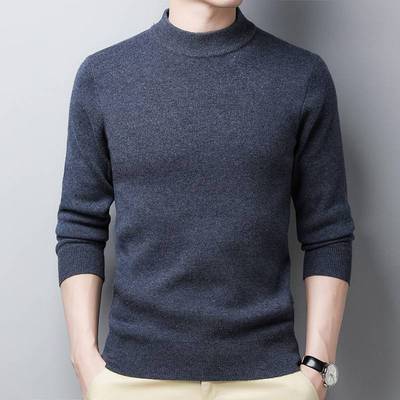 专柜品质全羊毛毛衣男款冬季2025新款圆领加厚打底衫毛线衣男针织