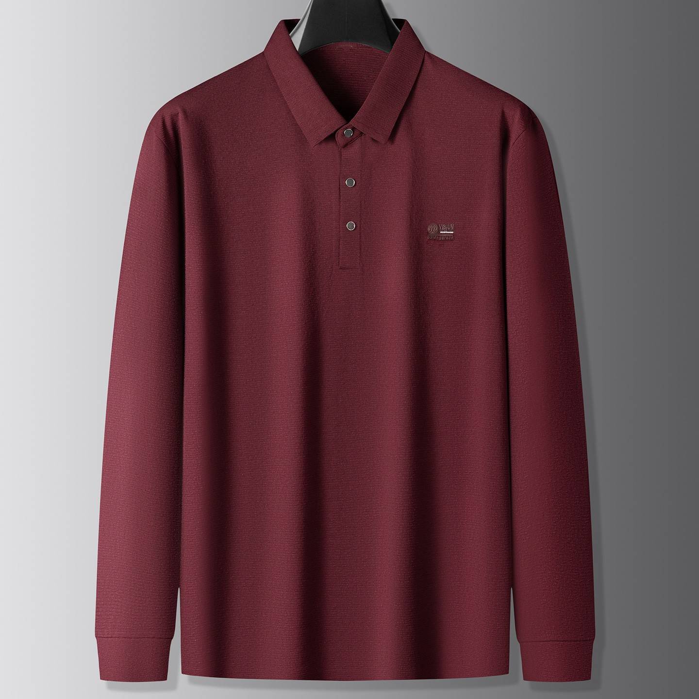 品牌官方胖子2025秋季新款长袖T恤男翻领大码上衣肥佬时尚宽松休