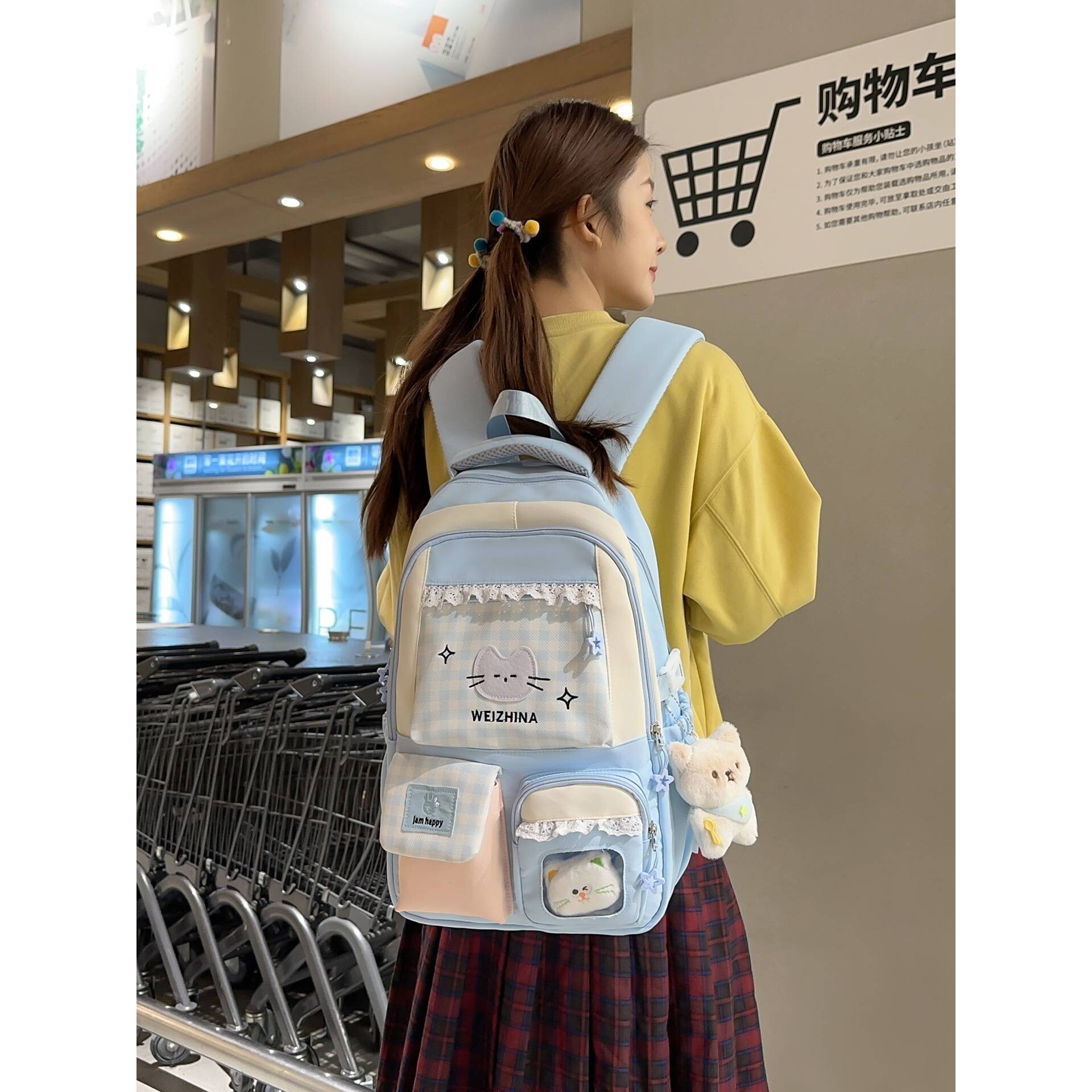 专柜可爱少女森系学院风背包休闲大容量双肩包初中女生高中学生书