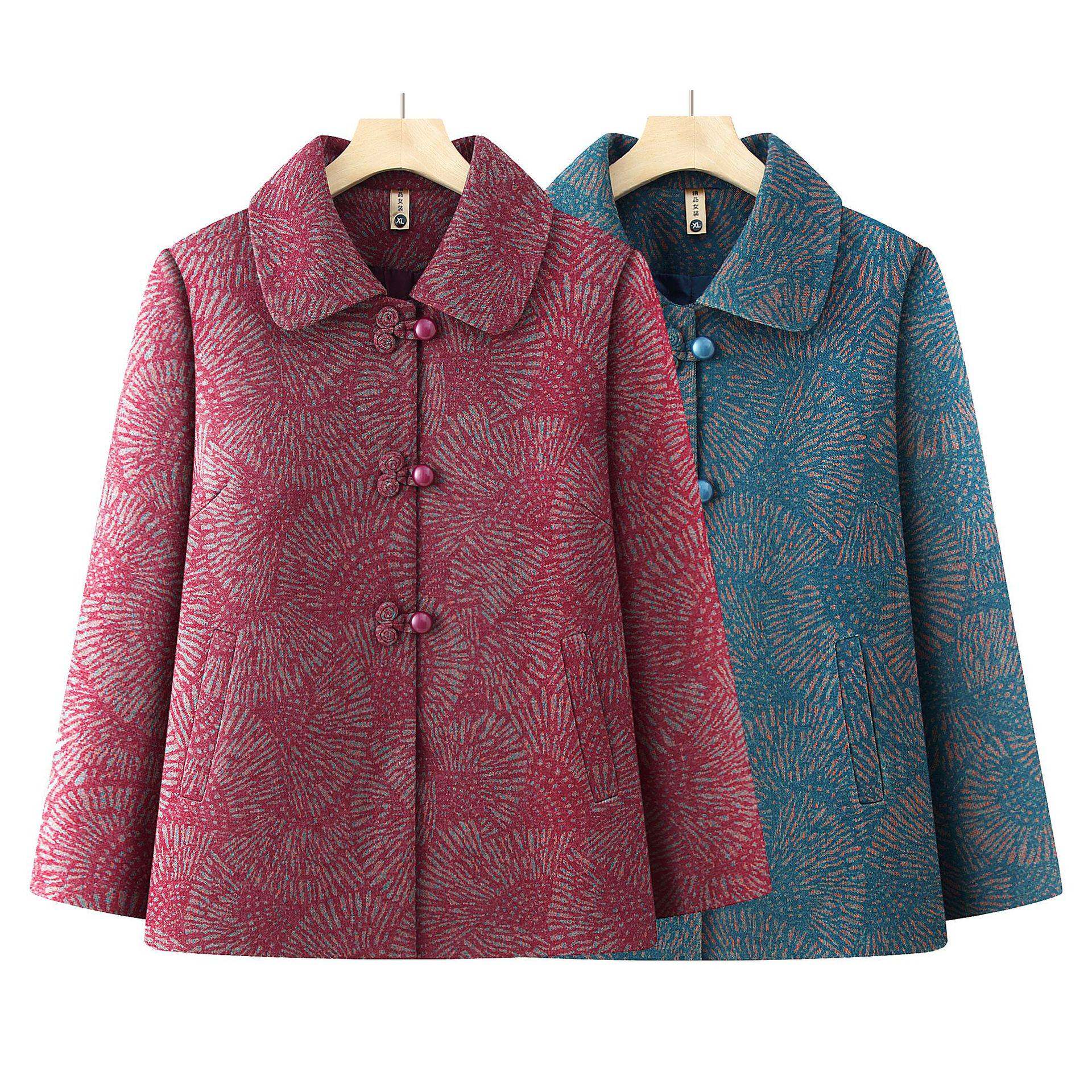 专柜品牌2026新款奶奶春装碎花外套女中老年女装宽松妈妈装上衣老