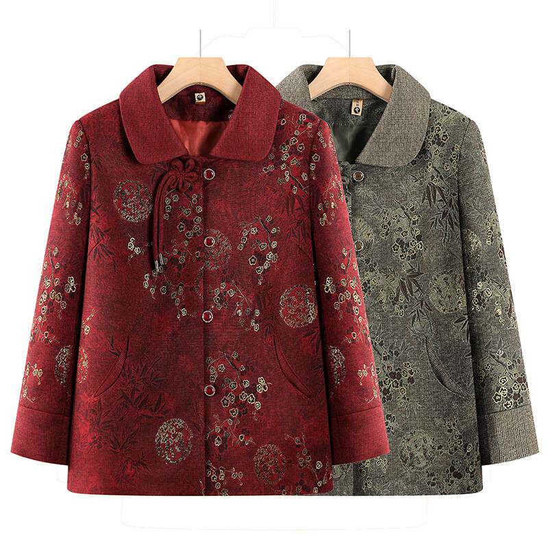 专柜品牌奶奶装春款外套女老太太新款衣服中老年人洋气唐装妈妈春