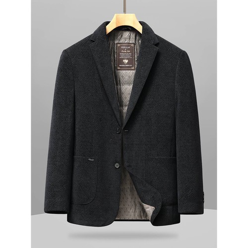 专柜品质2025冬季新款男装大码羽绒西服肥佬商务休闲加肥加大保暖