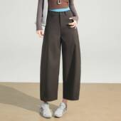 宽松弯刀直筒裤 小个子西装 女春季 女裤 垂感九 2026新款 专柜品牌时尚