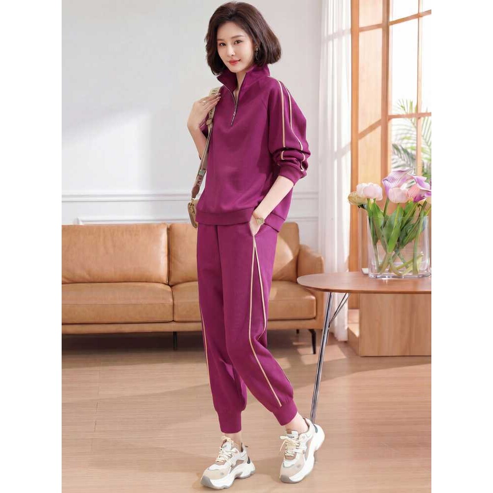 专柜时尚运动卫衣套装女2026春秋新款中年妈妈宽松洋气休闲减龄两