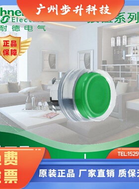 施耐德 进口金属系列凸头带透明保护罩按钮头 绿色  ZB4BP3