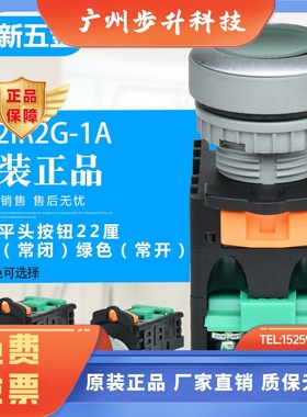 原装正品台湾天得tend 22厘平头带灯按钮TN2IR2G-1A 绿色 常开