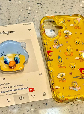 卡通满屏崔弟小鸭转转适用ihone16promax苹果15pro手机壳14支架13