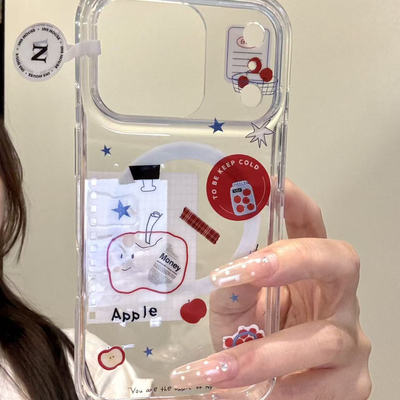 创意笔记本苹果涂鸦支架适用iphone17promax苹果15手机壳14磁吸13