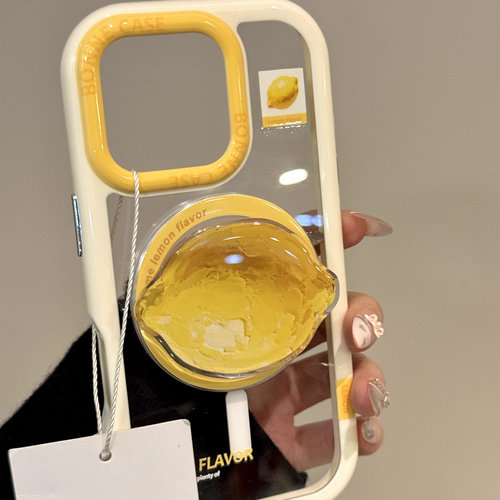 创意滴胶油画柠檬适用iphone16promax手机壳苹果15pro磁吸14新13p