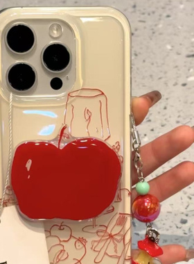 创意红色线条水果台灯适用ihone16promax苹果15pro手机壳14新款13