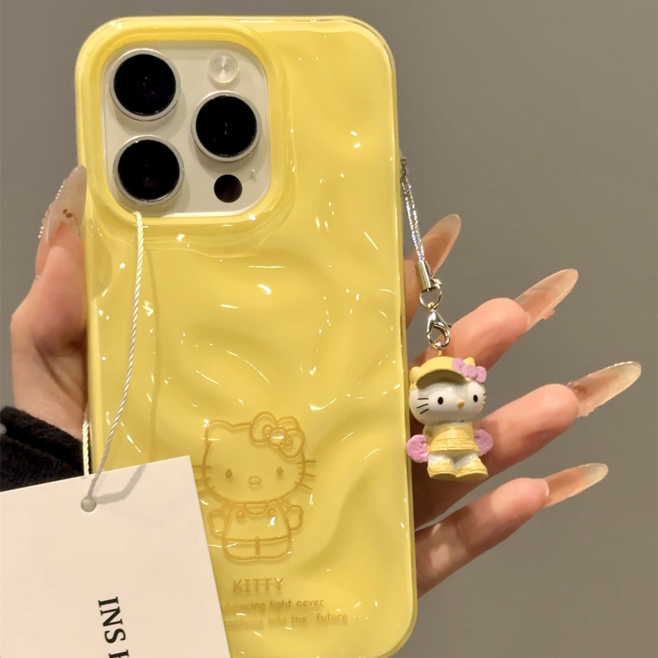 多巴胺简约纯色线条猫咪适用iphone16prom苹果15pro手机保护壳14