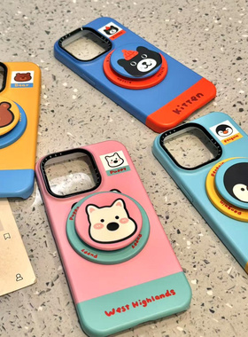 可爱大头企鹅小狗适用ihone17promax苹果16pro手机壳15磁吸13硬