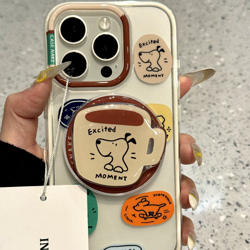 咖啡杯小动物标签适用iphone16promax苹果15pr手机壳14新款13磁吸