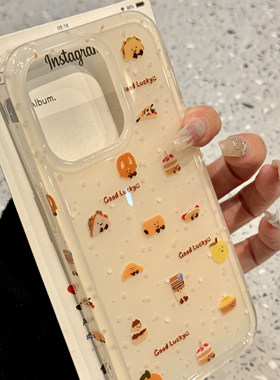 卡通可爱满屏三明治蛋糕适用ihone16pro max苹果15手机壳14新款13