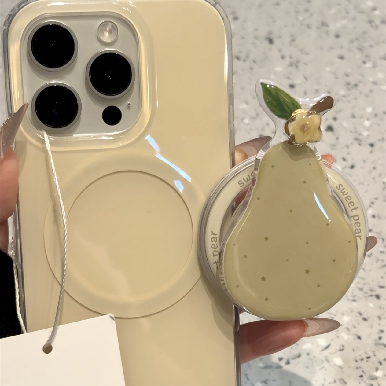 韩系ins波点雪梨枝叶磁吸适用iphone16promax手机壳苹果15p新款14