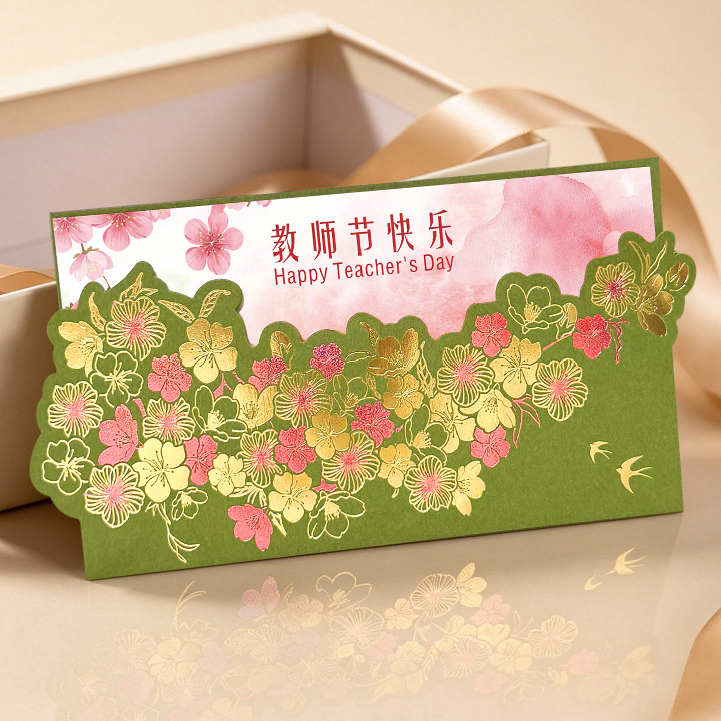 教师节贺卡高级感定制2026新款送老师礼物简约创意桃李天下小卡片