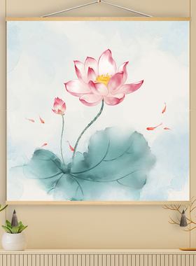 鑫楠客厅中式定制免打孔布艺挂画