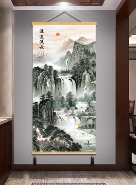 鑫楠画室玄关山水画装饰画免打孔