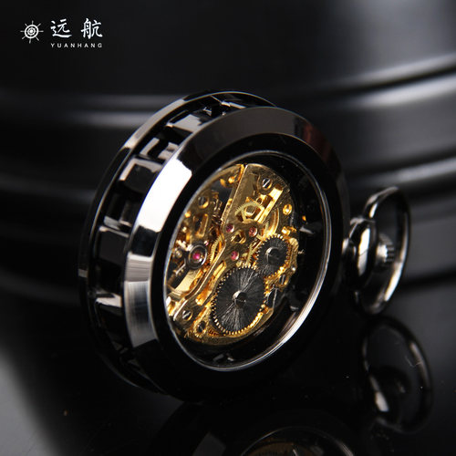 蒸汽朋克车轮发条机械翻盖怀表