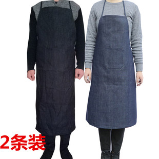 圍裙圍腰印logo 電焊工牛仔圍裙男女工廠勞保防污帆布耐磨工作無(wú)袖