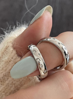 微镶碎钻开口戒指女2026新款