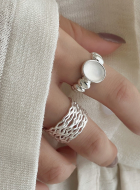 白开水月光石戒指女ins冷淡风