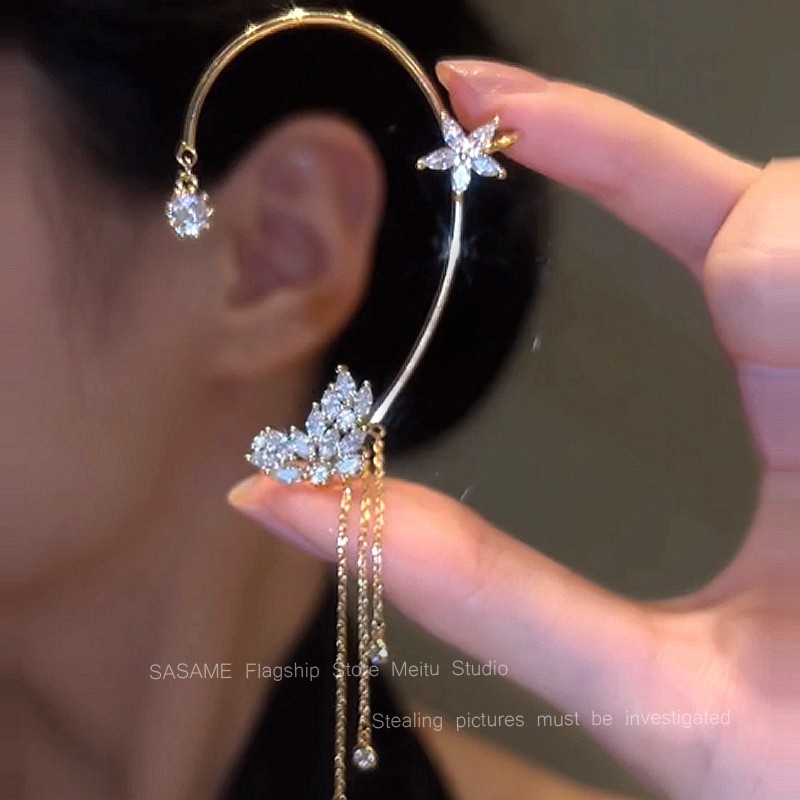 耳夹月溅星河耳夹无耳洞女耳挂耳