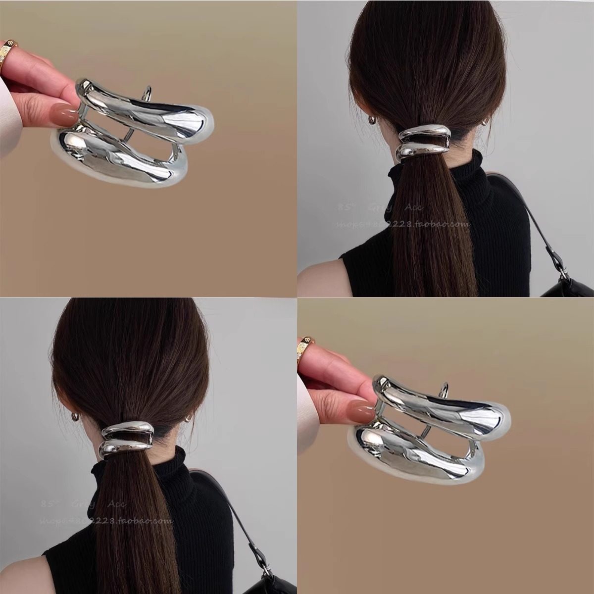 日系发扣金属发饰后脑勺马尾扎发头饰女发扣精致发夹文化创意手环