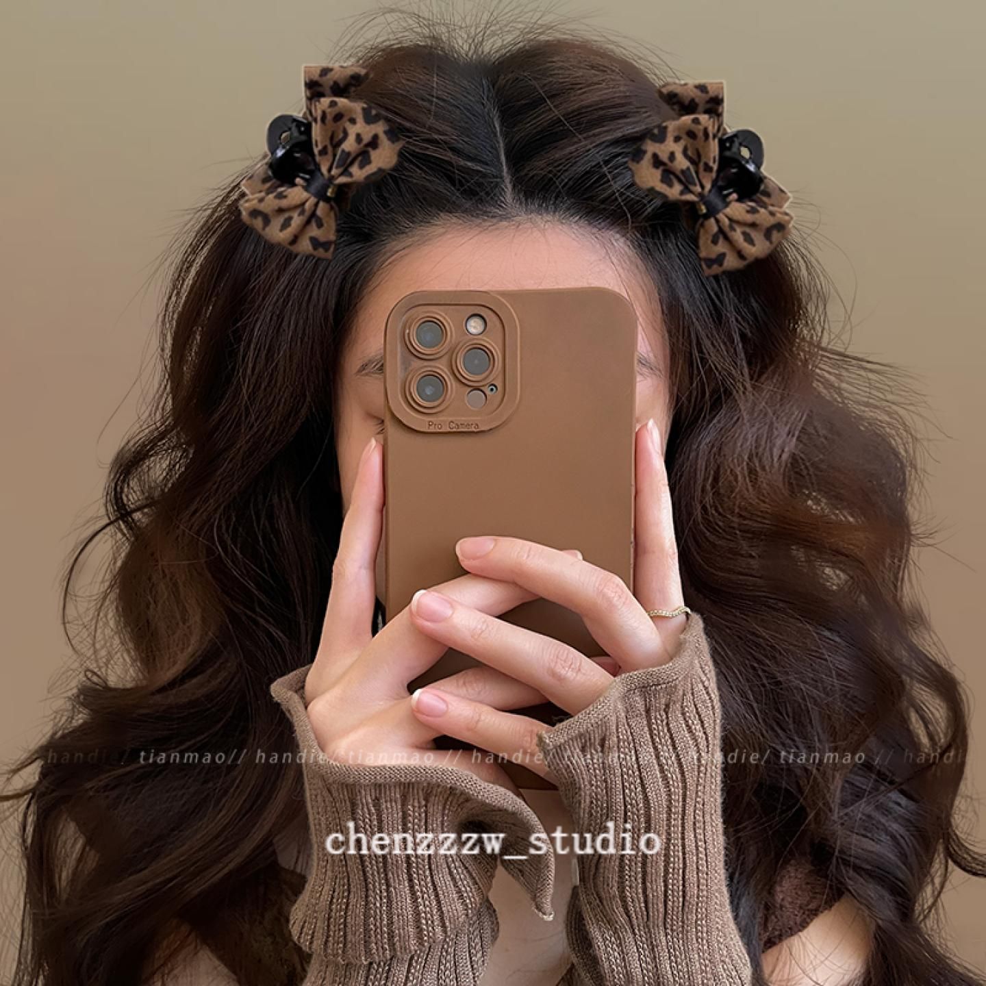 公主头蝴蝶结豹纹抓夹侧边小夹子前额刘海夹发夹高级感装扮挂饰