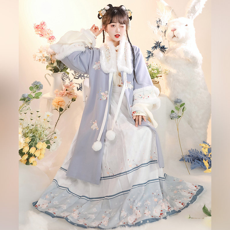 宫羽衣原创汉服女[小兔乖乖]明制合领衫里衣加绒加厚马面裙秋冬款