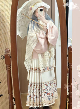 宫羽衣原创汉洋折衷明制汉服交领短衫琵琶袖马面裙洛丽塔秋冬套装