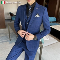 Socan Blue Three -Piece Set (Top+жилет+брюки)