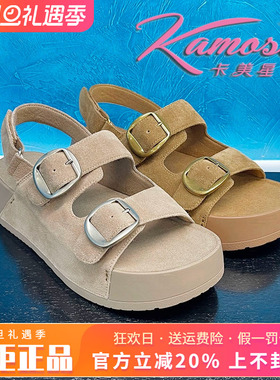 正品卡美星Ah女鞋2025夏季新款休闲厚底个性舒适凉鞋KJH52L83308