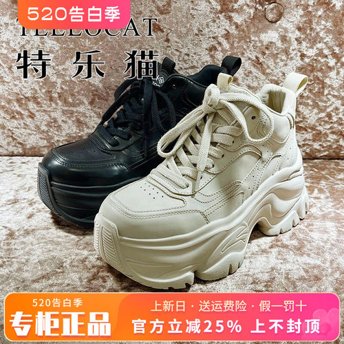 正品TELLOCAT特乐猫女靴2025冬新款厚底系带圆头短靴THX53D52102