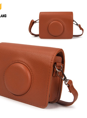 适用于富士拍立得minievo单肩斜挎相机包PU皮复古简约收纳保护套