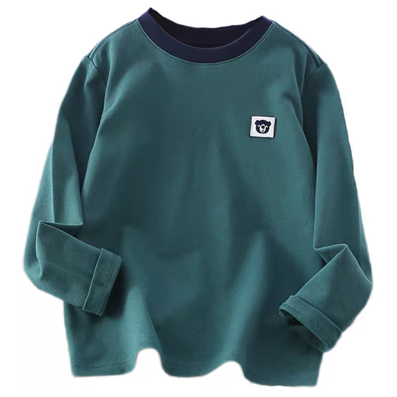 男童长袖T恤新款儿童纯棉圆领上衣中大童时尚休闲打底衫