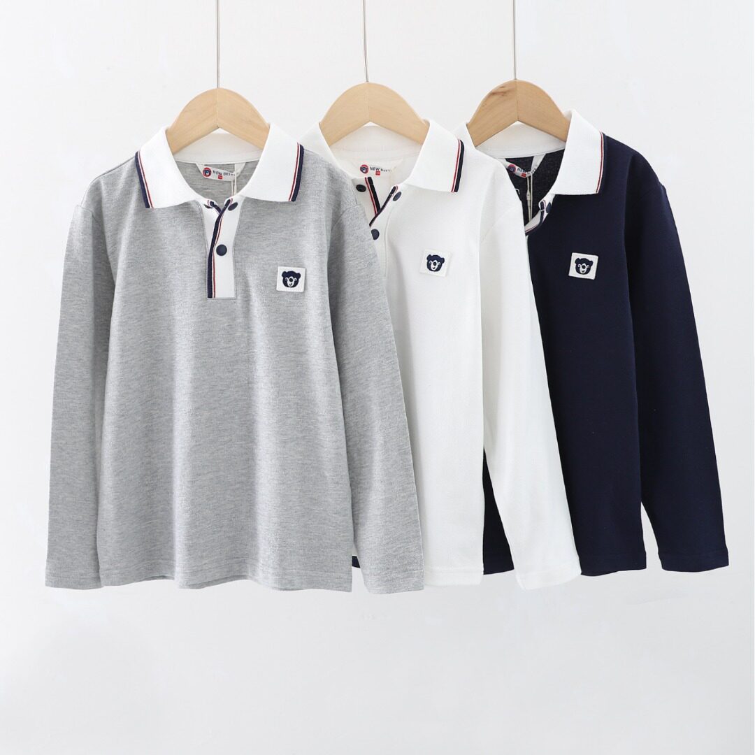 男童长袖T恤2026新款春秋装中大童纯棉polo衫韩版儿童上衣潮