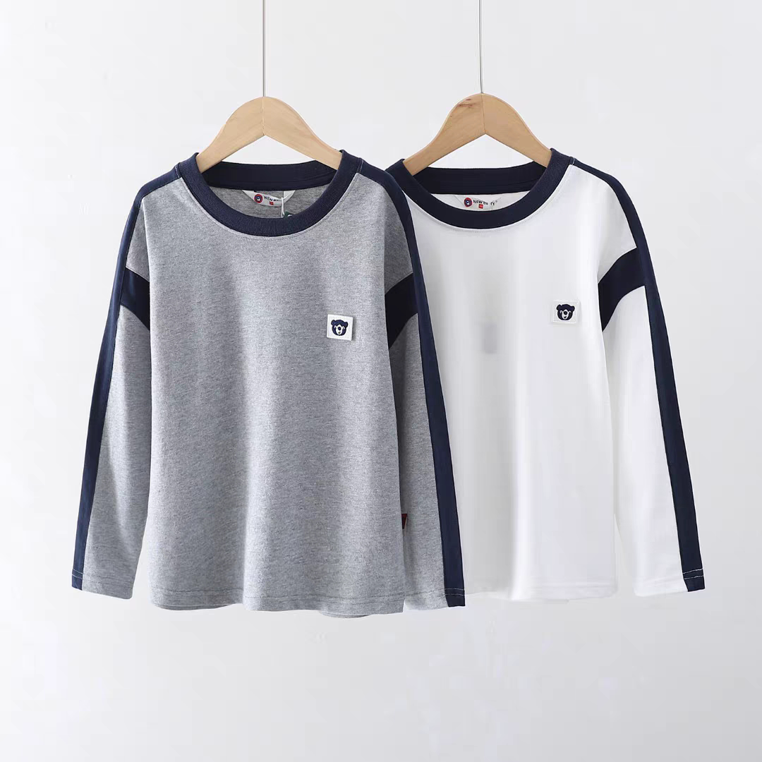 男童纯棉长袖t恤春秋季新款圆领儿童休闲打底衫中大童童装