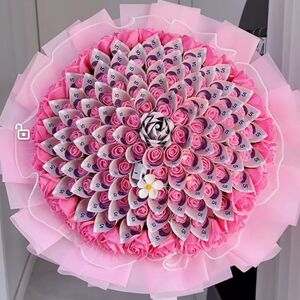 有钱花玫瑰大圆花束成品diy材料送老公生日礼物女朋友七夕圣诞节