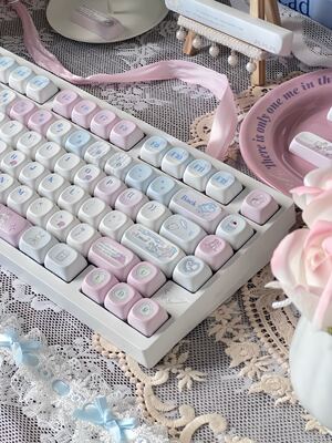 MOA键帽织梦玩偶可爱粉蓝色适合108 99 98 87 82 75 68键盘