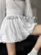 女裙裤 夏季 大码 白色花苞短裤 胖mm高腰显瘦A字半身裙泡泡灯笼短裤