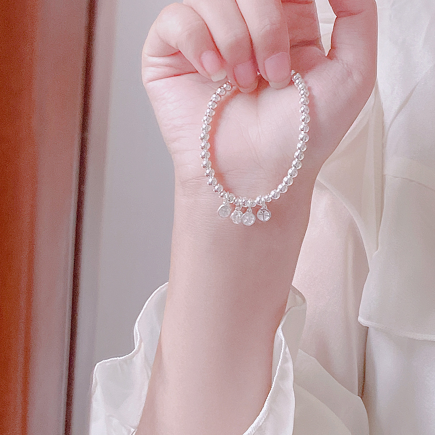 足银平安喜乐清冷感可爱小众手串