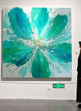 大芬村手绘油画客餐厅挂画现代轻奢高级感花卉酒店卧室床头肌理画