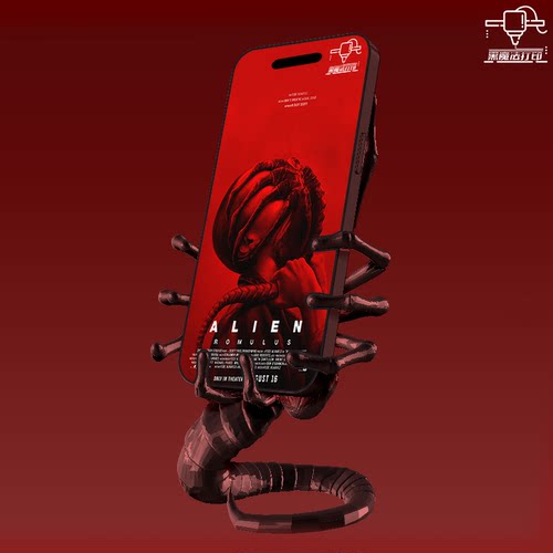 3D打印异形手办抱脸虫手机支架